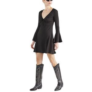 Topshop Dress 'TEA' in Black Cloak Long Sleeve Dress Size 12